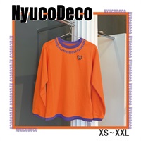 【Nyuco Deco】2colorロゴロンT　オレンジ